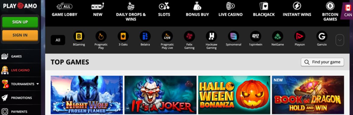 Playamo welcome bonus page for Australian players